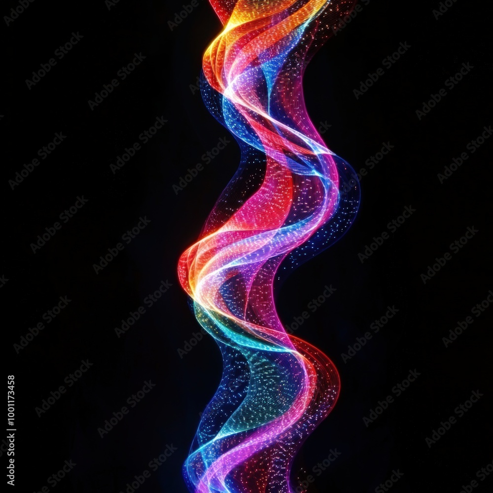 Abstract colorful energy light streaks against a dark background Abstract colorful energy light streaks against a dark background