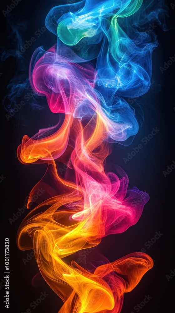 Abstract colorful energy light streaks against a dark background Abstract colorful energy light streaks against a dark background