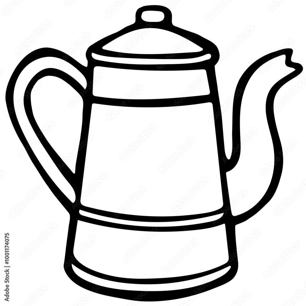 Tea pots and tea cups icon doodles Tea pots and tea cups icon doodles