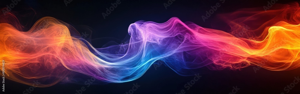 Abstract colorful energy light streaks against a dark background Abstract colorful energy light streaks against a dark background