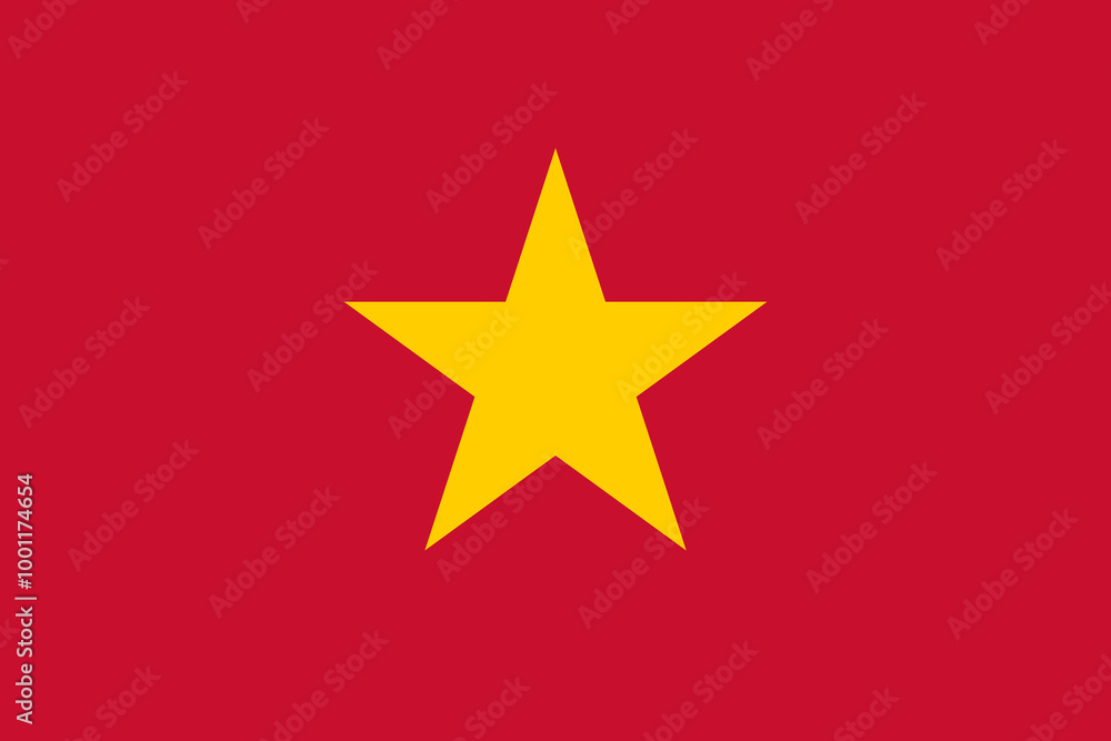 The official national flag of Vietnam. Flag of the Socialist Republic of Vietnam. Correct proportions and colors. Vector illustration The official national flag of Vietnam. Flag of the Socialist Republic of Vietnam. Correct proportions and colors. Vector illustration