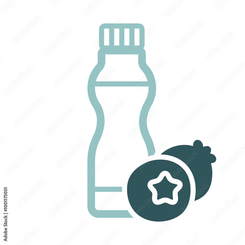 Yoghurt bottle with flavor blueberry vector icon Yoghurt bottle with flavor blueberry vector icon