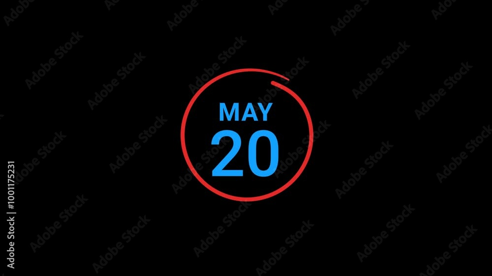 20th May calendar date Animation 20th May calendar date Animation