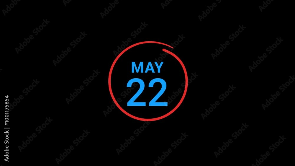 22th May calendar date Animation