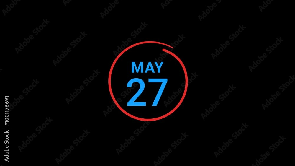 27th May calendar date Animation 27th May calendar date Animation