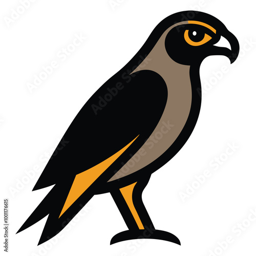 Solid color Northern Harrier animal vector design