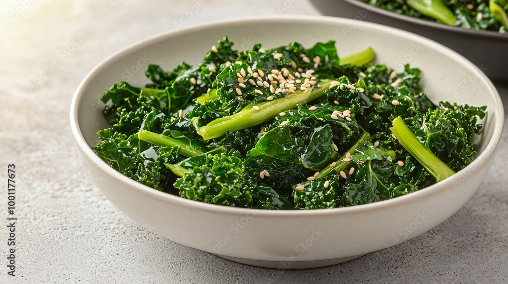 Delicious Kale Salad Recipe Topped with Sesame Seeds for Healthy Eating Delicious Kale Salad Recipe Topped with Sesame Seeds for Healthy Eating