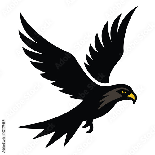 Solid color Northern Harrier animal vector design