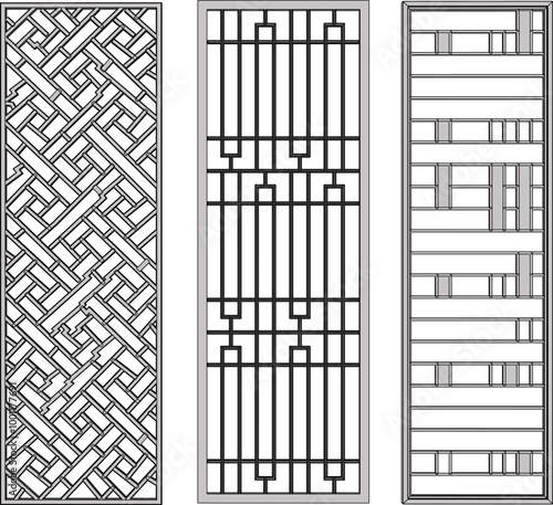 Vector sketch illustration of traditional ethnic vintage classic partition door backdrop design