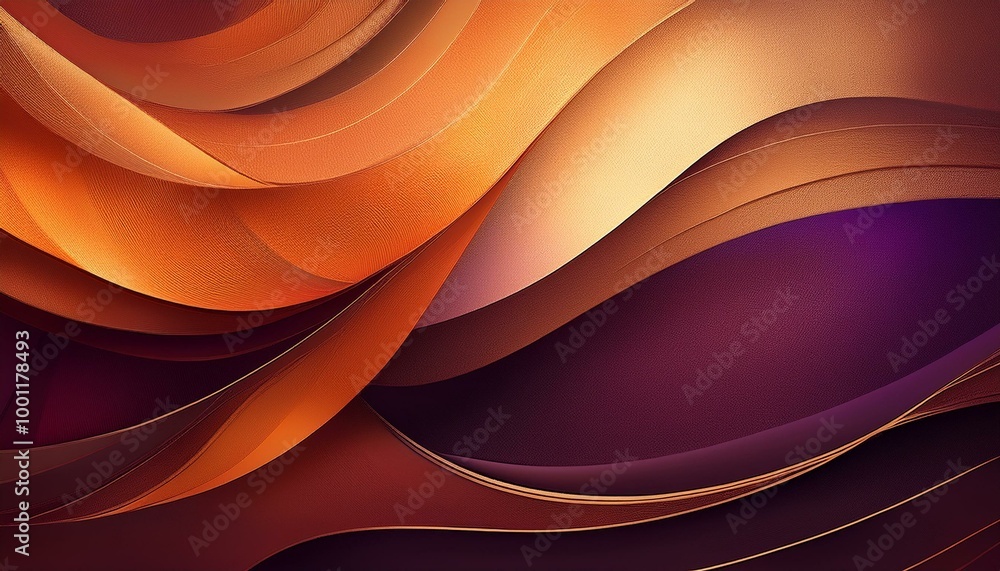 Fototapeta premium A vintage and elegant background in shades of dark orange, brown, and purple, with a gradient effect, enhanced by cherry gold tones. Ideal for design with themes of Halloween, Thanksgiving, or autumn