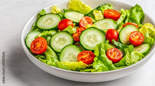 Fresh and Healthy Cucumber and Cherry Tomato Salad in a Bowl