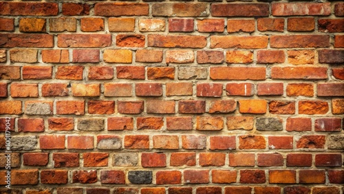 A weathered, worn, and rustic red brick wall serves as a textured, earthy, and classic background with subtle cracks, mortar lines, and faded color tones.