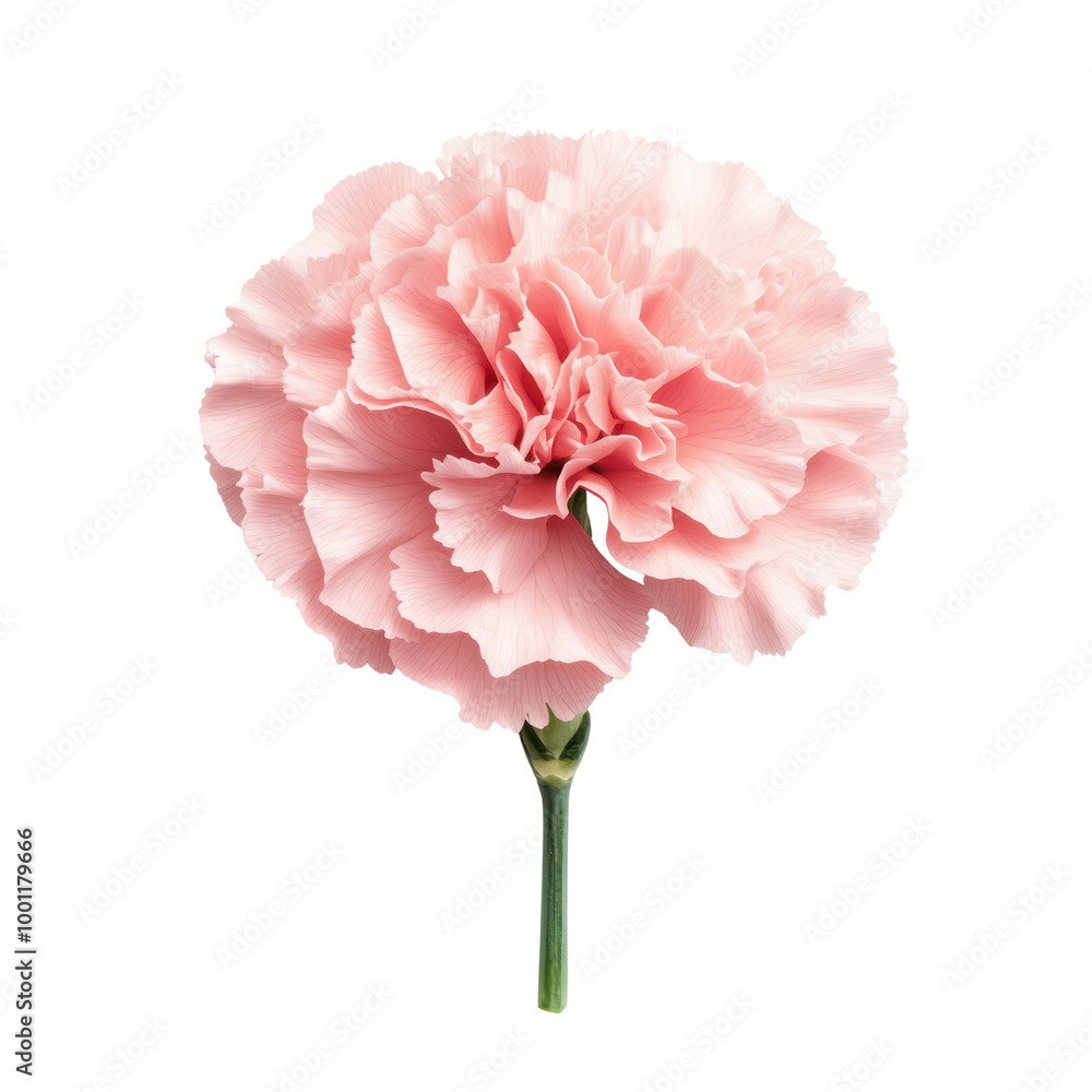 Soft pink carnation flower on a transparent background Soft pink carnation flower on a transparent background