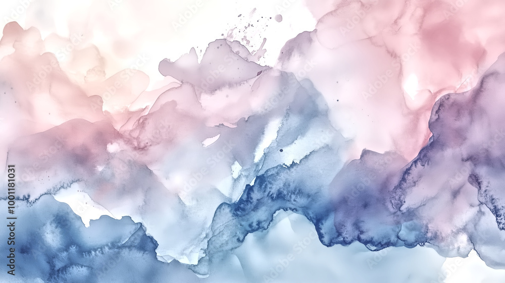 Abstract watercolors with gentle brushstrokes, featuring a mix o Abstract watercolors with gentle brushstrokes, featuring a mix o