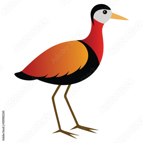 Solid color Northern Jacana animal vector design photo