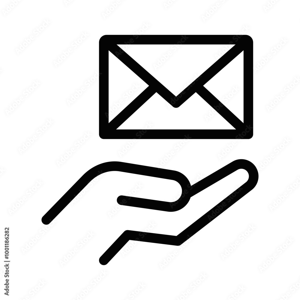 Vector illustration of a hand holding an envelope, symbolizing email communication and messaging services. Vector illustration of a hand holding an envelope, symbolizing email communication and messaging services.