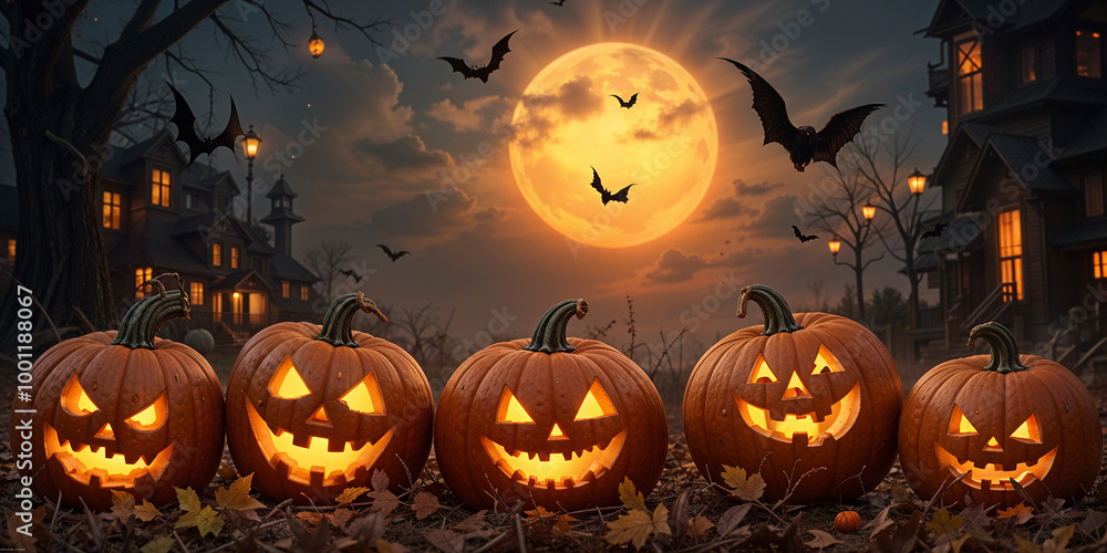 Halloween background with pumpkins. Autumn. Background for halloween banner Halloween background with pumpkins. Autumn. Background for halloween banner