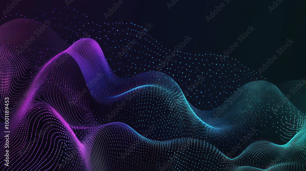 Abstract Wavy Lines with Colorful Gradient Background Abstract Wavy Lines with Colorful Gradient Background