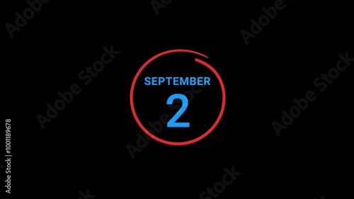 2th September Calendar date Animation photo