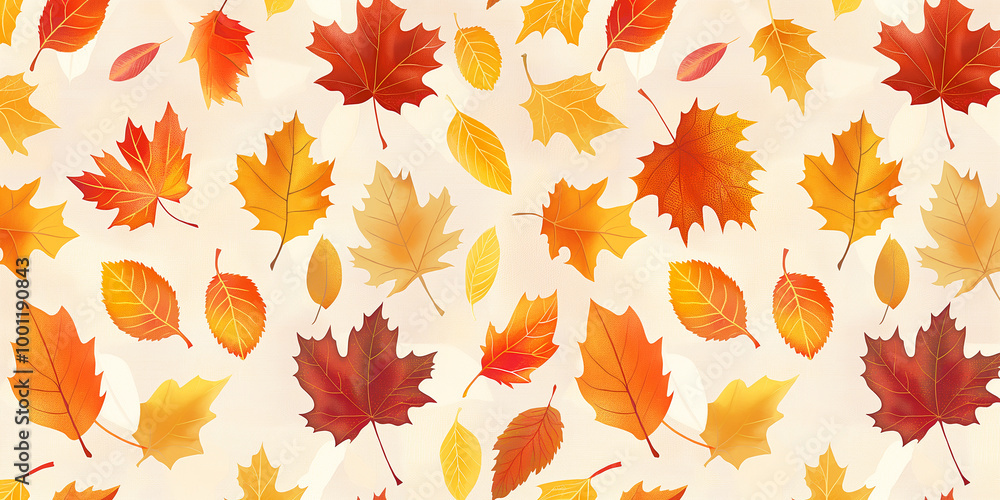 Pattern of Autumn Leaves: Nature-inspired background with warm hues Pattern of Autumn Leaves: Nature-inspired background with warm hues