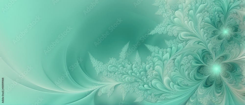 Abstract Floral Design in Mint Green Abstract Floral Design in Mint Green