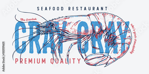 Funny Seafood Crawfish Cray Cray tee, Unisex Women's Men's Shirt, Crayfish Shirt, Fishing Shirt, Funny Fish tee, Vintage retro print, seafood Crawfish sketch, drawing artwork grunge apparel t-shirt
