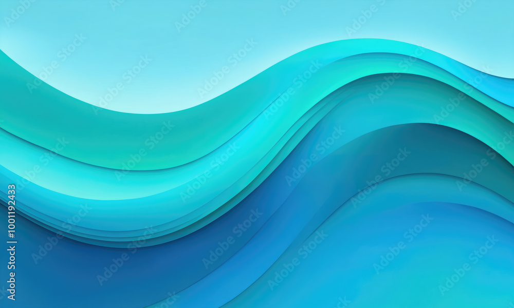 Obraz premium Abstract blue and teal waves create a modern and calming background