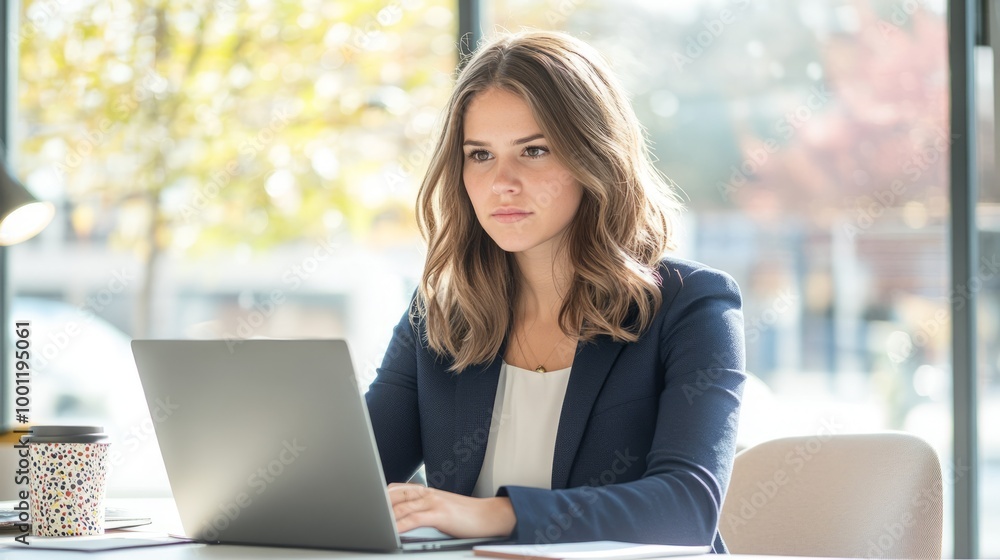 Professional Woman Working on Laptop Professional Woman Working on Laptop
