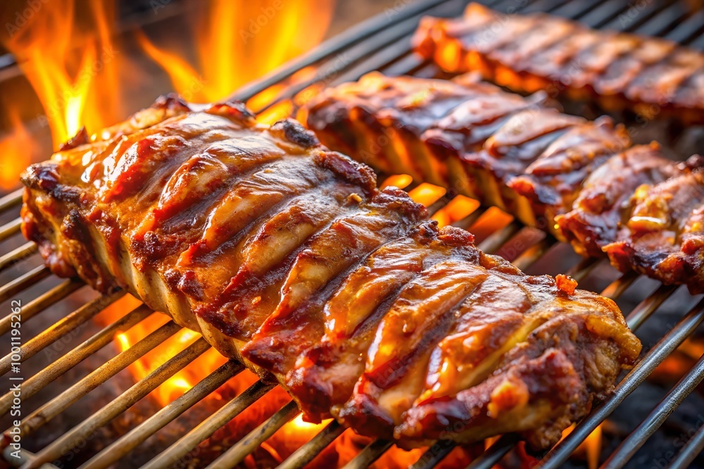 pork ribs cooking on the grill pork ribs cooking on the grill