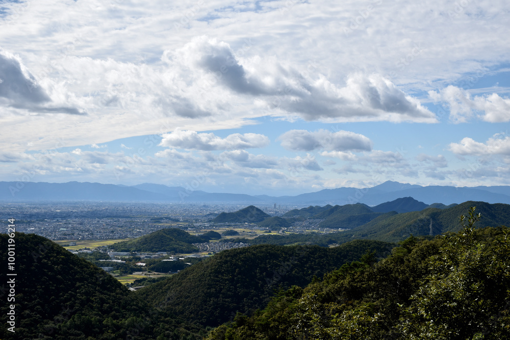 Naklejka premium 各務原アルプスから見た、岐阜市方面の景色