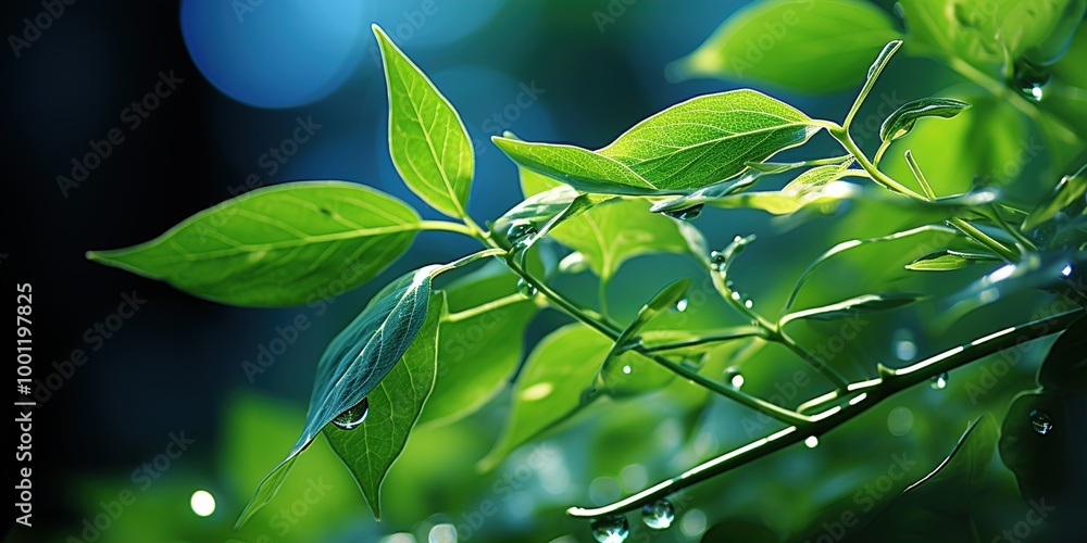 Fototapeta premium green leaves on a day