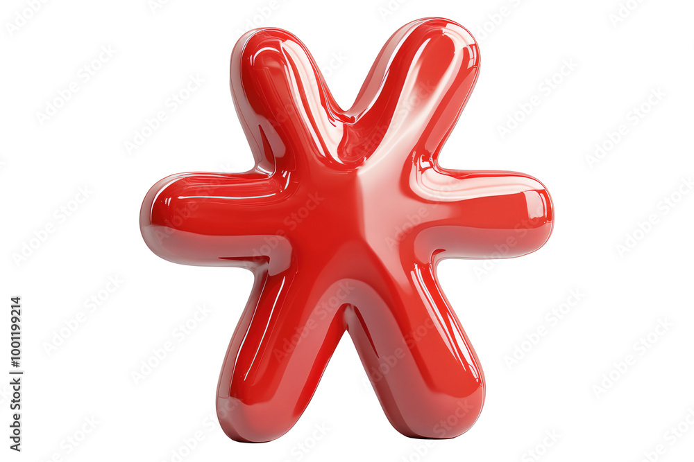 A highly polished 3D red asterisk icon with smooth, rounded edges on a white background, conveying notions of importance, footnotes, and additional information. A highly polished 3D red asterisk icon with smooth, rounded edges on a white background, conveying notions of importance, footnotes, and additional information.
