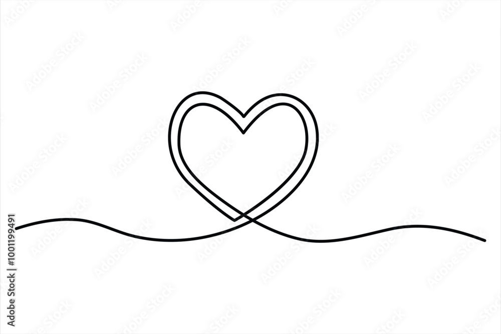 Two hearts continuous single line art drawing Vector illustration isolated on white background Two hearts continuous single line art drawing Vector illustration isolated on white background