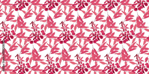 Seamless vector pattern of leaves and tropical leaves for bed linen, wallpaper and textures
