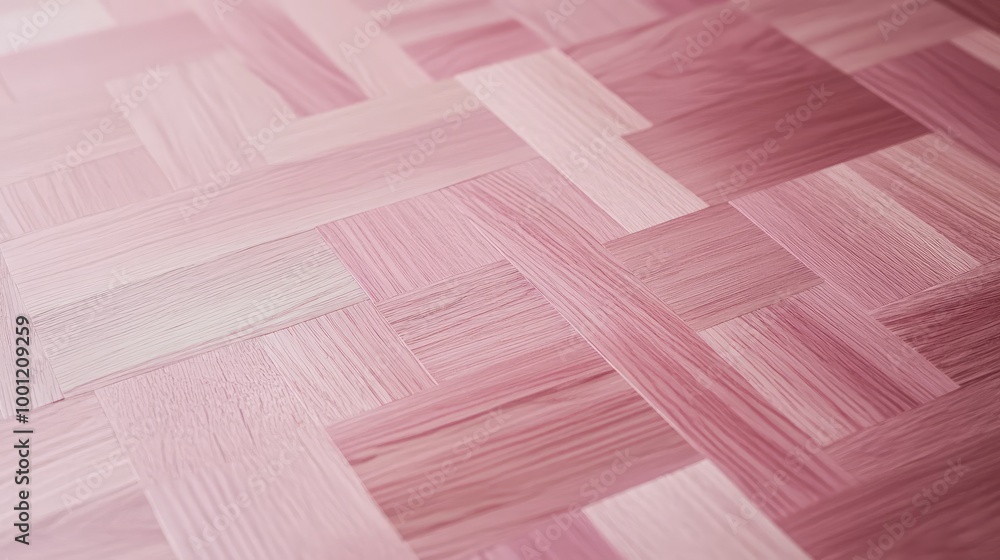 Close-up of a pastel pink oak parquet floor in a geometric design, offering a fresh and trendy aesthetic. Close-up of a pastel pink oak parquet floor in a geometric design, offering a fresh and trendy aesthetic.