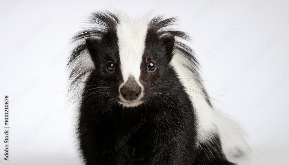 Skunk on white background. Isolated of Animal. Skunk on white background. Isolated of Animal.