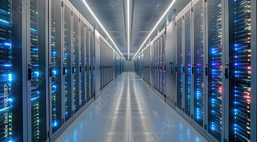 Servers inside a AI data center.