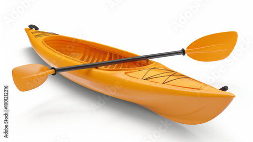 Paddle for propelling and steering in kayaking and canoeing isolated on white background