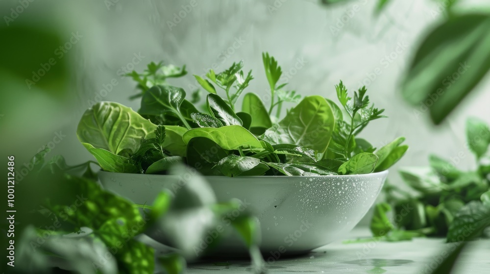 Fresh green herbs fill a white bowl, surrounded by lush green foliage, creating a vibrant and refreshing scene that highlights their natural beauty. Fresh green herbs fill a white bowl, surrounded by lush green foliage, creating a vibrant and refreshing scene that highlights their natural beauty.