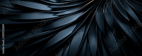 Wallpaper Mural Abstract black metal wall with sharp acrylic stripes design, 8K photorealistic lighting, black wall  metal  acrylic, industrial aesthetic Torontodigital.ca