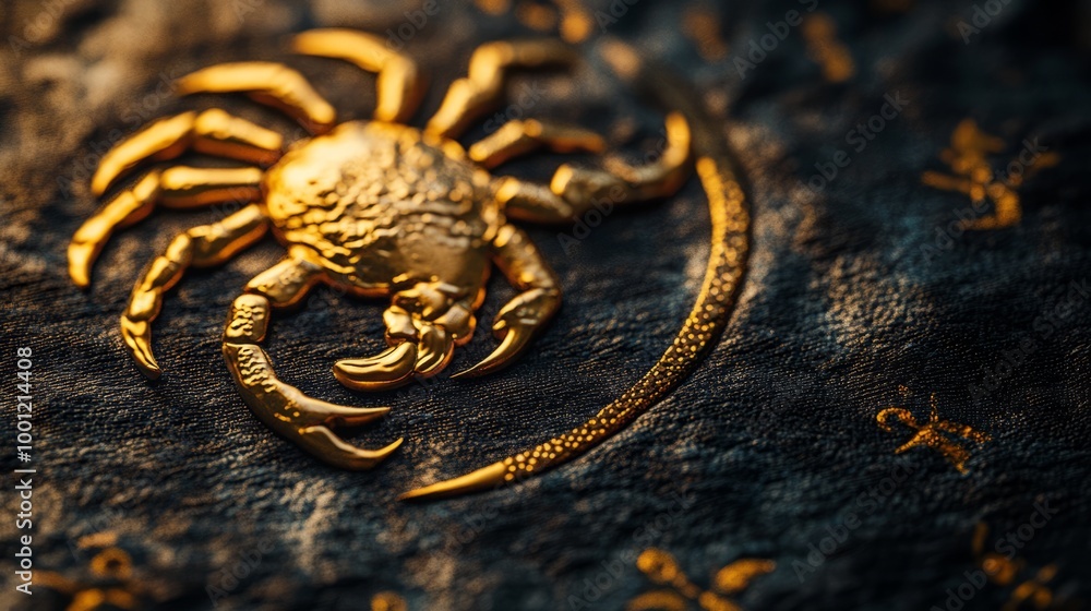 Gold Scorpio Zodiac Emblem Gold Scorpio Zodiac Emblem