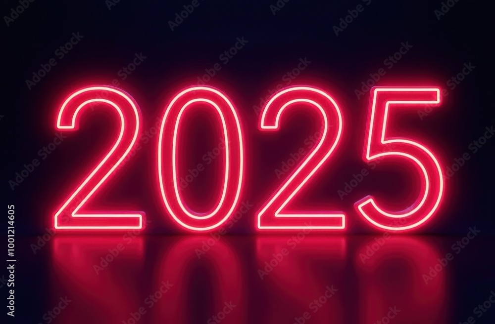 Happy new year. Neon lights numbers 202. Concept for 2025 new year celebration. Pattern for banner, poster, greeting and new year 2025. Happy new year. Neon lights numbers 202. Concept for 2025 new year celebration. Pattern for banner, poster, greeting and new year 2025.