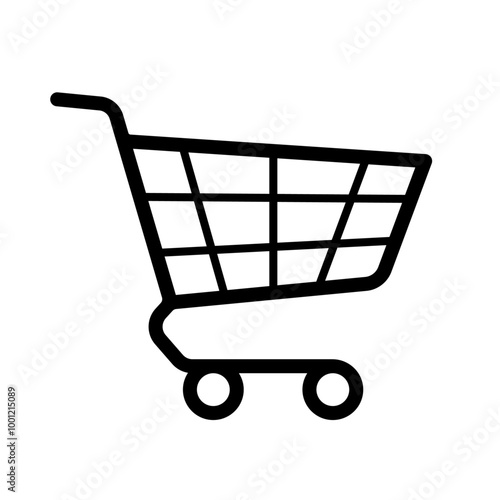 Einkaufswagen, Warenkorb vektor Symbol schwarz