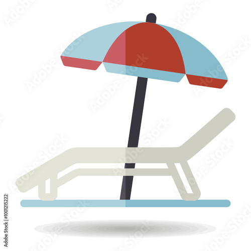 Lounger Beach Sunbed Chair vector icon