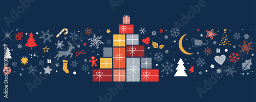 Holiday Background with Christmas Greetings