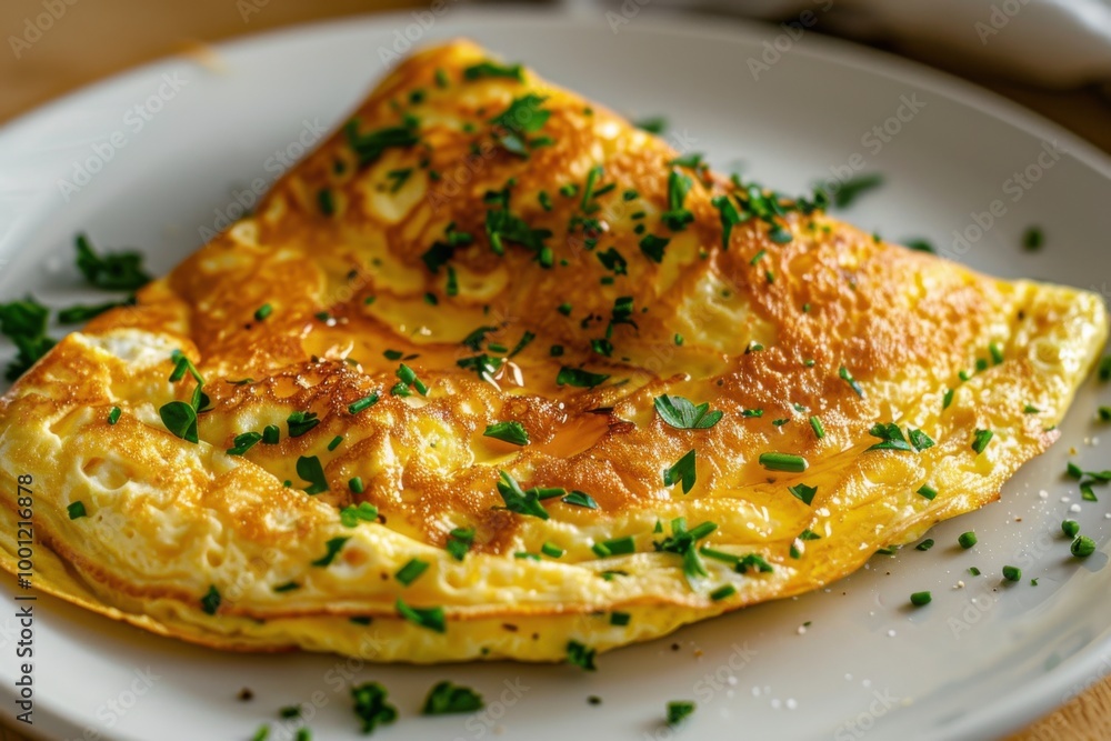 Golden fluffy omelette with fresh herbs for a simple and healthy breakfast
Golden fluffy omelette with fresh herbs for a simple and healthy breakfast