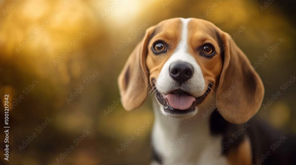 Adorable dog with large ears captured sitting outdoors in the golden autumn light, creating a heartwarming scene. Adorable dog with large ears captured sitting outdoors in the golden autumn light, creating a heartwarming scene.