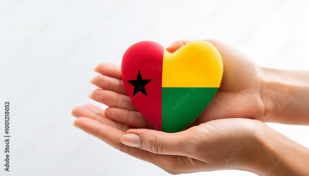 手で持っているギニアビサウの国旗のハート(Heart of Guinea-Bissau flag held in hand.)
手で持っているギニアビサウの国旗のハート(Heart of Guinea-Bissau flag held in hand.)