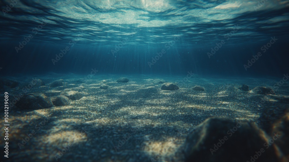 Obraz premium Underwater Scene with Sunbeams