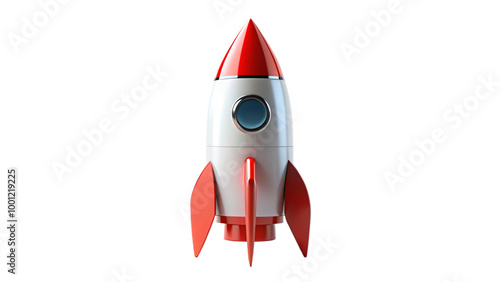 Retro rocket illustration, isolated on white background, perfect for space travel concept